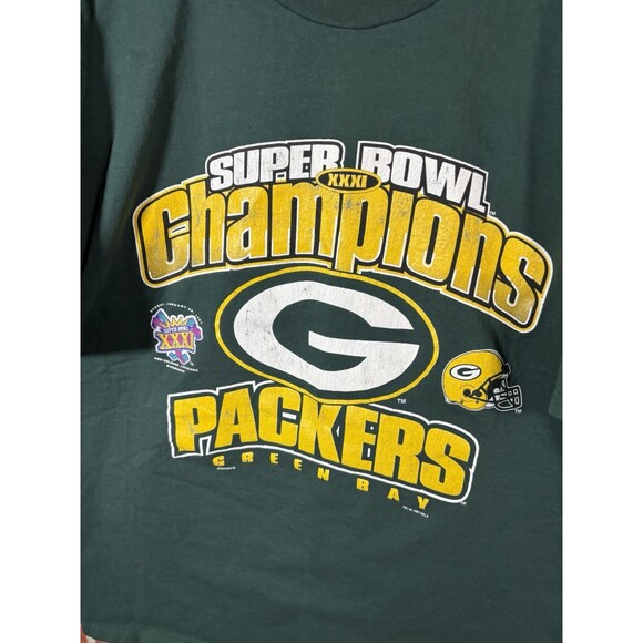 Vintage 90s Green Bay Packers Super Bowl XXXI (31) Champions Shirt Adult Size XL - Picture 2 of 5